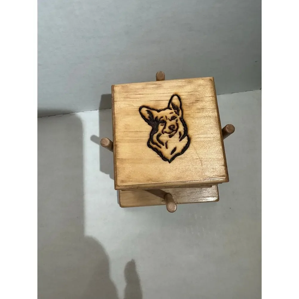 German Shepherd wood coasters with holder